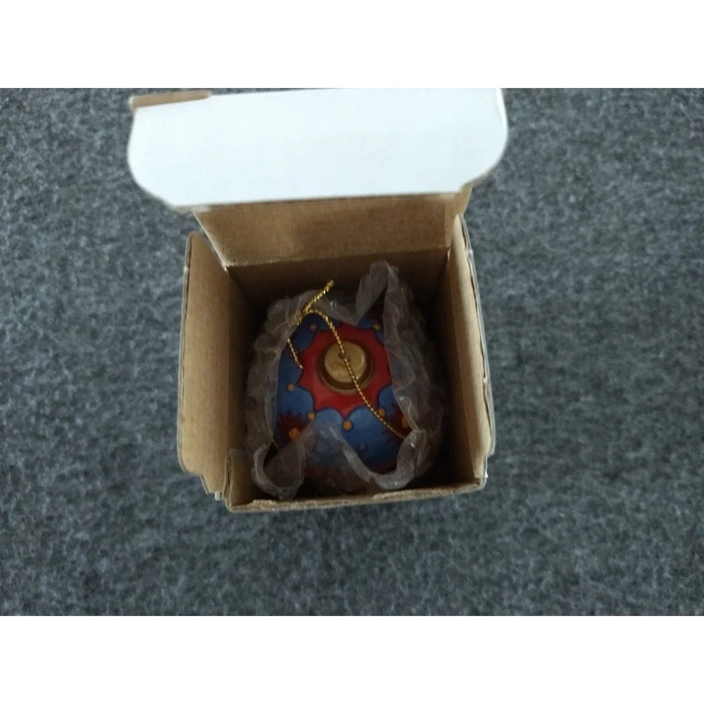 Ornament Trinket Box Porcelain Hinged‎ Christmas Ball Hanging Cord Orig Box NEW